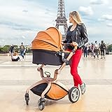 Hot Mom Kombikinderwagen mit Buggyaufsatz und Babywanne 2017, eine Baby Autoschale ist separate erhältlich - Braun - 8