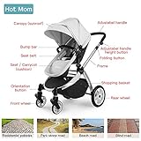 Hot Mom Multi Kinderwagen Kombikinderwagen 2 in 1 mit Buggy 2018 neues Design, Babyschale separat erhältlich - Grey - 3