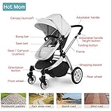 Hot Mom Multi Kinderwagen Kombikinderwagen 2 in 1 mit Buggy 2018 neues Design, Babyschale separat erhältlich - Grey - 3