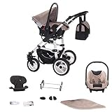 Bebebi Paris | 3 in 1 Kinderwagen Komplettset | Hartgummireifen | Farbe: Seine - 4