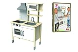 Eichhorn 100002494 - Spielküche aus Holz, Herd mit leuchtenden Herdplatten, Spüle, Backofen und Dunstabzug, 36x69x99cm, Kiefernholz, Birkenholz - 11