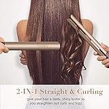 FURIDEN Glätteisen Locken und Glätten Haarglätter mit 25mm Turmalin Keramik Platten, Dual-Spannung,120℃-230℃ - Golden - 6