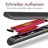 Glätteisen Locken und Glätten Haarglätter für Lockenstyling, Profi Turmalin Keramik Haarstyling mit Einstellbare Temperatur (120 ℃ - 230 ℃) Dual-Spannung für alle Haartypen - Grau - 3