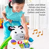 Fisher-Price DLD94 Zebra Lauflernwagen Lauflernhilfe mit Musik und Lichtern lehrt Buchstaben und Zahlen, ab 6 Monaten deutschsprachig - 6