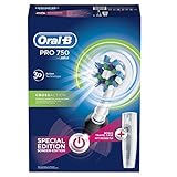 Oral-B Pro 750 Elektrische Zahnbürste, mit CrossAction Aufsteckbürste, Bonus Pack mit Reise-Etui, schwarz - 6