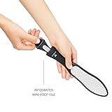 Premium Laser-Hornhautraspel inkl Mini-Hornhautfeile von DYNESSE. Hornhautentferner mit ergonomischem rutschfestem Griff. Edelstahl Fußfeile, Fußraspel für Pediküre und Fußpflege. Hornhauthobel - 2