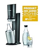 SodaStream Crystal 2.0 Wassersprudler inkl. 1 Zylinder und 2 Glaskaraffen 0, 6l Farbe: Titan Trinkwassersprudler, Gebürsteter Stahl, Silber, 55 x 26 x 16 cm - 4