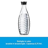 SodaStream Wassersprudler-Set Crystal - mit dem Glaskareffen Sprudler macht ohne schleppen aus Leitungswasser prickelndes Sprudelwasser (1x CO2-Zylinder 60L und 1x 0,6L Glaskaraffe), Premium-weiß - 4