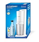 SodaStream Wassersprudler-Set Crystal - mit dem Glaskareffen Sprudler macht ohne schleppen aus Leitungswasser prickelndes Sprudelwasser (1x CO2-Zylinder 60L und 1x 0,6L Glaskaraffe), Premium-weiß - 6