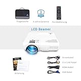 VANKYO Leisure 3 LCD Beamer Mini Beamer 2400 Lumen, Heimkino Beamer unterstützt Full HD 1920 x 1080 Pixel, Projektor Kompatibel mit Fire TV Stick HDMI VGA TF AV und USB für Smartphone Laptop - 7