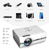 VANKYO Leisure 410 Mini Beamer LED Projektor 2500 Lumen, Heimkino Beamer Full HD 1080P unterstützt, Kompatibel mit Fire TV Stick HDMI VGA USB AV TF für Smartphone Laptop, weiß - 4