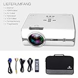 VANKYO Leisure 410 Mini Beamer LED Projektor 2500 Lumen, Heimkino Beamer Full HD 1080P unterstützt, Kompatibel mit Fire TV Stick HDMI VGA USB AV TF für Smartphone Laptop, weiß - 7