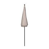 Sekey Sonnenschirm 240 cm Marktschirm Gartenschirm Terrassenschirm Taupe Rund Sonnenschutz UV25+ - 6