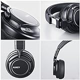 AUKEY Bluetooth Kopfhörer Kabellos on Ear, Dual 40mm Treiber mit Sattem Bass, 18 Stunden Spielzeit, Mikrofon und 3,5-mm-Audioeingang, Transportetui, Ermüdungsfreies Tragen - 3
