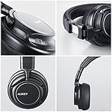 AUKEY Bluetooth Kopfhörer Kabellos on Ear, Dual 40mm Treiber mit Sattem Bass, 18 Stunden Spielzeit, Mikrofon und 3,5-mm-Audioeingang, Transportetui, Ermüdungsfreies Tragen - 3