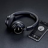 AUKEY Bluetooth Kopfhörer Kabellos on Ear, Dual 40mm Treiber mit Sattem Bass, 18 Stunden Spielzeit, Mikrofon und 3,5-mm-Audioeingang, Transportetui, Ermüdungsfreies Tragen - 4