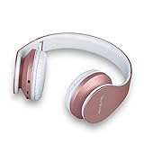 Bluetooth Kopfhörer Over Ear, Kabellose Headset Stereo Wireless Bluetooth-Kopfhörer mit Mikrofon Klappbares Design für iPhone, Android, PC und andere Bluetooth by WorWoder - Rose Gold - 2
