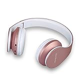 Bluetooth Kopfhörer Over Ear, Kabellose Headset Stereo Wireless Bluetooth-Kopfhörer mit Mikrofon Klappbares Design für iPhone, Android, PC und andere Bluetooth by WorWoder - Rose Gold - 2