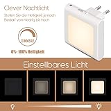 Nachtlicht Steckdose mit Dämmerungssensor, Emotionlite 2 Stück Helligkeit Stufenlos Einstellbar Sehr gut für Kinderzimmer, Treppenaufgang,Schlafzimmer, Küche, Orientierungslicht,WarmWeiß - 3