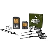 Burnhard Funk Grillthermometer, Digital Braten-Thermometer für Grill & Backofen 4 Temperaturfühler, Timer, BBQ Thermometer, Grillzubehör für Fleisch & Fisch + Gratis Rezept (PDF) - 3