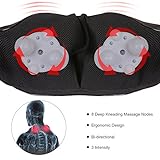 Naipo Schulter Massagegerät Elektrisch für Nacken Rücken Shiatsu Nackenmassagegerät mit Wärmefunktion 3D-Rotation Massage Einstellbaren Geschwindigkeiten für Haus Büro Auto - 8