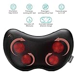 Naipo Massagekissen Shiatsu Massagegeräte für Nacken Schulter Rücken Massage mit Infrarot Wärmefunktion und 3D-rotierenden Massageköpfen für Auto Büro Zuhause (Basismodell) - 2