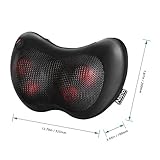 Naipo Massagekissen Shiatsu Massagegeräte für Nacken Schulter Rücken Massage mit Infrarot Wärmefunktion und 3D-rotierenden Massageköpfen für Auto Büro Zuhause (Basismodell) - 6