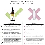 Vielfacher SIEGER 2018*: Vitamin D3 1000 IE von Nature Love. Neu/Premium: Besonders hohe Stabilität. Flüssig, in Tropfen (50ml). Vegetarisch, hochdosiert & hergestellt in Deutschland - 2