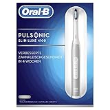 Oral-B Pulsonic Slim Luxe 4100 Elektrische Schallzahnbürste, für gesünderes Zahnfleisch in 4 Wochen, mit Timer und 2 Aufsteckbürsten, platin - 7