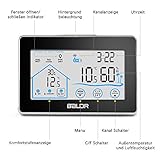 Wetterstation Funk mit Außensensor, BALDR Digital Thermometer-Hygrometer für Innen und außen, Hintergrundbeleuchtung und aktuelle Uhrzeit, schwarz - 3