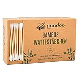 pandoo 4er Pack Bambus Wattestäbchen (800 Stück) | 100% biologisch abbaubar, vegan & nachhaltig | kompostierbare premium Wattestäbchen - 8