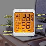 ThermoPro TP53 digitales Thermo-Hygrometer Thermometer Hygrometer Raumluftüberwachtung Temperatur und Luftfeuchtigkeitmessgerät mit Hintergrundbeleuchtung - 4