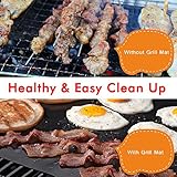 Yica BBQ Grillmatten, Grillmatte (5er Set) Zum Grillen und Backen und Silikon Bürste,40 x 33 cm BBQ Antihaft Grill-und Backmatte Wiederverwendbar PFOA-Frei Schwarz - 3