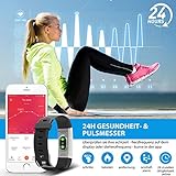 Mpow Fitness Armband mit Pulsmesser, IP67 Fitness Tracker Aktivitätstracker Herzfrequenzmonitor Schrittzähler Uhr mit 14 Trainingsmodi Vibrationsalarm Anruf SMS Beachten für iPhone Android Handy - 2