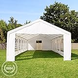 Hochwertiges Partyzelt 3x4 m Pavillon Zelt 240g/m² PE Plane Gartenzelt Festzelt Bierzelt Wasserdicht! weiß - 2