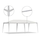 Sekey 3x6m Garten Wasserdicht Pavillon/Gartenpavillon/Verstellbare/Gartenzelt Beine, für Garten/Party/Hochzeit/Picknick, UV30+,Seitenwänden，Weiß - 2