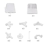 Sekey 3x6m Garten Wasserdicht Pavillon/Gartenpavillon/Verstellbare/Gartenzelt Beine, für Garten/Party/Hochzeit/Picknick, UV30+,Seitenwänden，Weiß - 6
