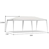 Sekey 3x6m Garten Wasserdicht Pavillon/Gartenpavillon/Verstellbare/Gartenzelt Beine, für Garten/Party/Hochzeit/Picknick, UV30+,Seitenwänden，Weiß - 7