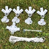 Garten-Pavillon 3 x 3 m, wasserdicht, inklusive Heringe, Abspannseile, Eckverbinder, Material PE-Plane 110 g/m², Metallgestänge lackiert, Stecksystem Montage ohne Werkzeug, weiß - 2
