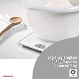 Soehnle 61501 Page Compact 300 Digital-/Küchenwaage, bis zu 5 kg Tragkraft, mit leicht ablesbarer LCD-Anzeige, mit Zuwiegefunktion, weiß - 3