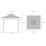 Bentley - Grillpavillon/Grillzelt - Stahl - 2,40 x 1,50 m - Grau (auch in Beige) - 2