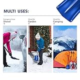 Schneeschaufel Leichte Aluminium Sport Utility Schaufel mit T-Griff, Tragbare Klappschaufel für Auto, Camping, Garten (Schwarz / Blau, Länge: 66-82 cm, Metallklinge: 28 x 22 cm - 6