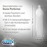 Durex Performa Kondome – Aktverlängernde Kondome mit 5% benzocainhaltigem Gel für länger andauerndes Sexvergnügen – 12er Pack (1 x 12 Stück) - 4