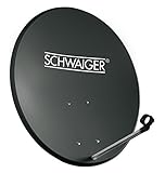 SCHWAIGER 487- Sat Anlage, Satellitenschüssel mit Twin LNB (digital) & 8 F-Steckern 7 mm, Sat Antenne aus Stahl, Anthrazit, 55 x 62 cm - 2