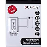 DUR-line 4 Teilnehmer Set - Qualitäts-Alu-Satelliten-Komplettanlage - Select 75/80cm Spiegel/Schüssel Rot + Quad LNB - für 4 Receiver/TV [Neuste Technik, DVB-S2, 4K, 3D] - 8