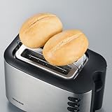 SEVERIN Automatik-Toaster, Inkl. Brötchen-Röstaufsatz, 2 Röstkammern, 850 W, AT 2514, Edelstahl/Schwarz - 3