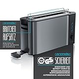 Arendo - Automatik Toaster Langschlitz | Defrost Funktion | Wärmeisolierendes Doppelwandgehäuse | integrierter Brötchenaufsatz | herausziehbare Krümelschublade | in Cool Grey - 2