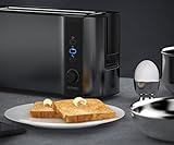 Arendo - Automatik Toaster Langschlitz | Defrost Funktion | Wärmeisolierendes Doppelwandgehäuse | integrierter Brötchenaufsatz | herausziehbare Krümelschublade | in Cool Grey - 7