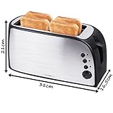 TZS First Austria - gebürsteter Edelstahl 4 Scheiben Toaster 1500W mit Krümelschublade Sandwich Langschlitz | abnehmbarer Brötchenaufsatz | wärmeisoliertes Gehäuse, stufenlose Temperatureinstellung - 2