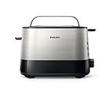 Philips HD2637/90 Toaster (7 Stufen, Brötchenaufsatz, Stopp-Taste, 1000 W, schwarz/edelstahl) - 2